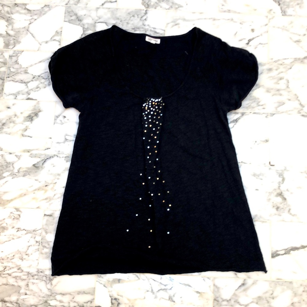 Generra short sleeve top with sequined detail